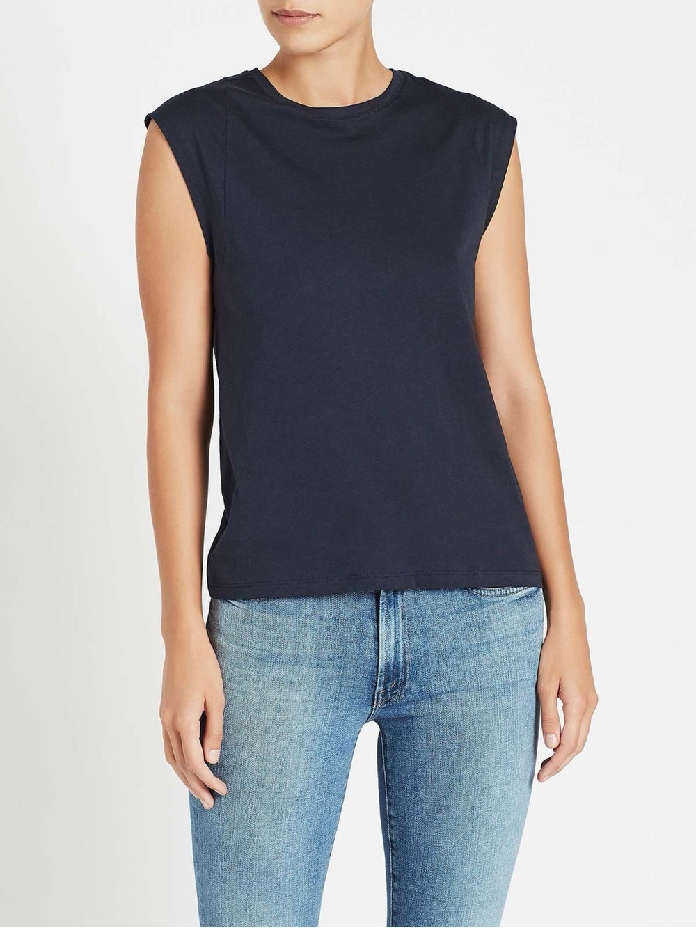 Frame Le Mid Rise Muscle Tank - Navy Blue